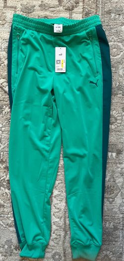 Puma Track Pants Green with Side Stripe Size M