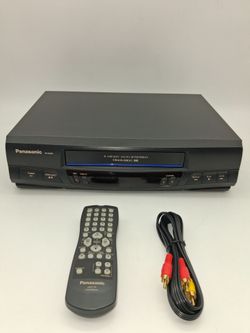 Panasonic, VCR with remote and cable.  Works fine.