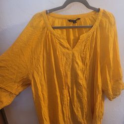 Yellow 3/4th Length Sleeved Shirt