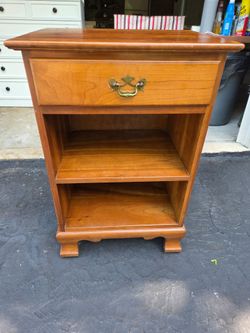 1-Drawer Wood 2-Shelf End Table