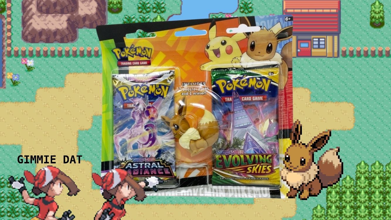 Pokemon TCG: Back to School Eraser Blister - 2 Boosters Evolving Skies, Astral