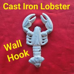 ☆ 6 × Brand New Cast Iron Lobster Wall Hooks WallHooks Wrought ☆Set Of 6☆