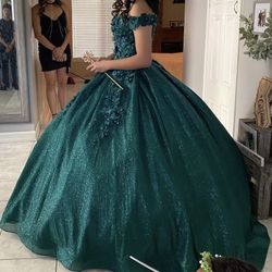 Vestido De Quinceañera Verde Esmeralda