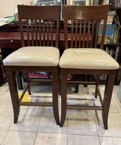 2 Solid Wood Bar Seats / Chairs