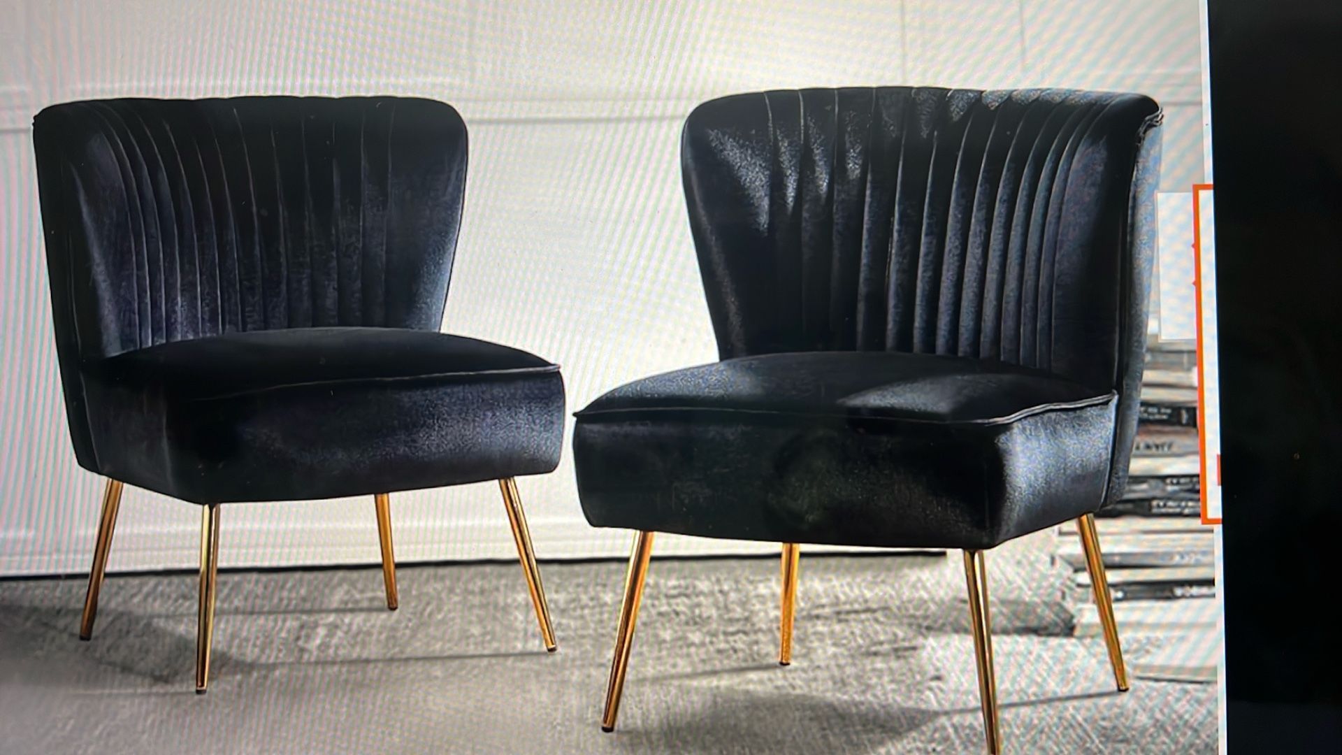 Velvet Accent Chairs Set of 2