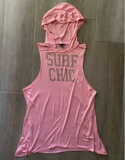 Victoria's Secret Swimsuit Swimwear Cover-Up Pink Surf Chic Hooded Tank Top Small