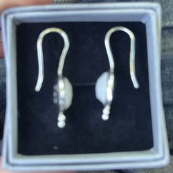 Moon stone (you Are Loved) hook Earrings In sterling Silver
