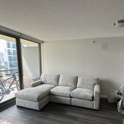 Gray Crate & Barrel 3-piece Couch