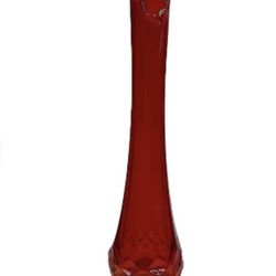 Vintage LE Smith Dominion Stretch Swung Drape Vase Amberina Persimmon