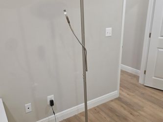 Brushed Nickel Torchiere Floor Lamp with Reading Light