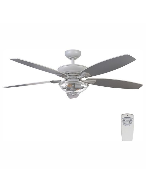 Home Decorators Collection Connor 54 in. LED Matte White DualMount Ceiling Fan with Light Kit