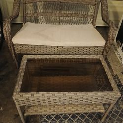 Wicker Chair And Table 