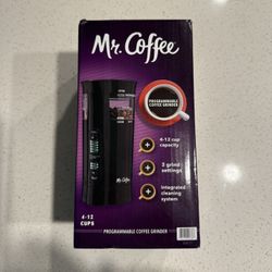 Mr. Coffee 12 Cup Electric Coffee Grinder with Multi Settings, Black, 3 Speed