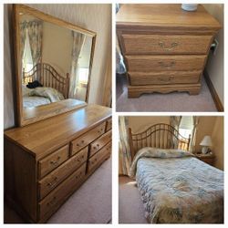 Bedroom furniture - Bureau, Nightstand, Bed buy 1 or all

