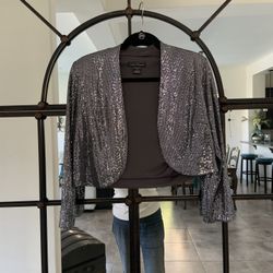 Never Worn Sparkly Silver Dress Jacket, Size M