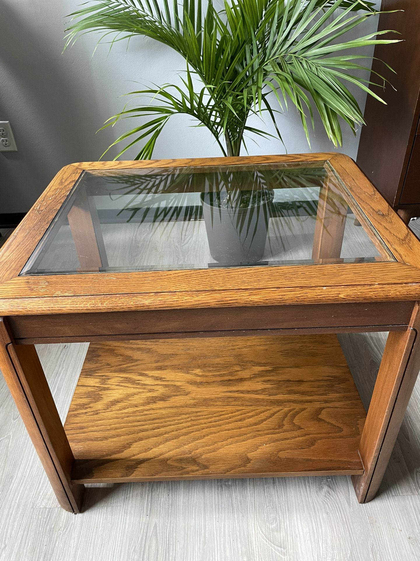 2 Glass Top End Tables
