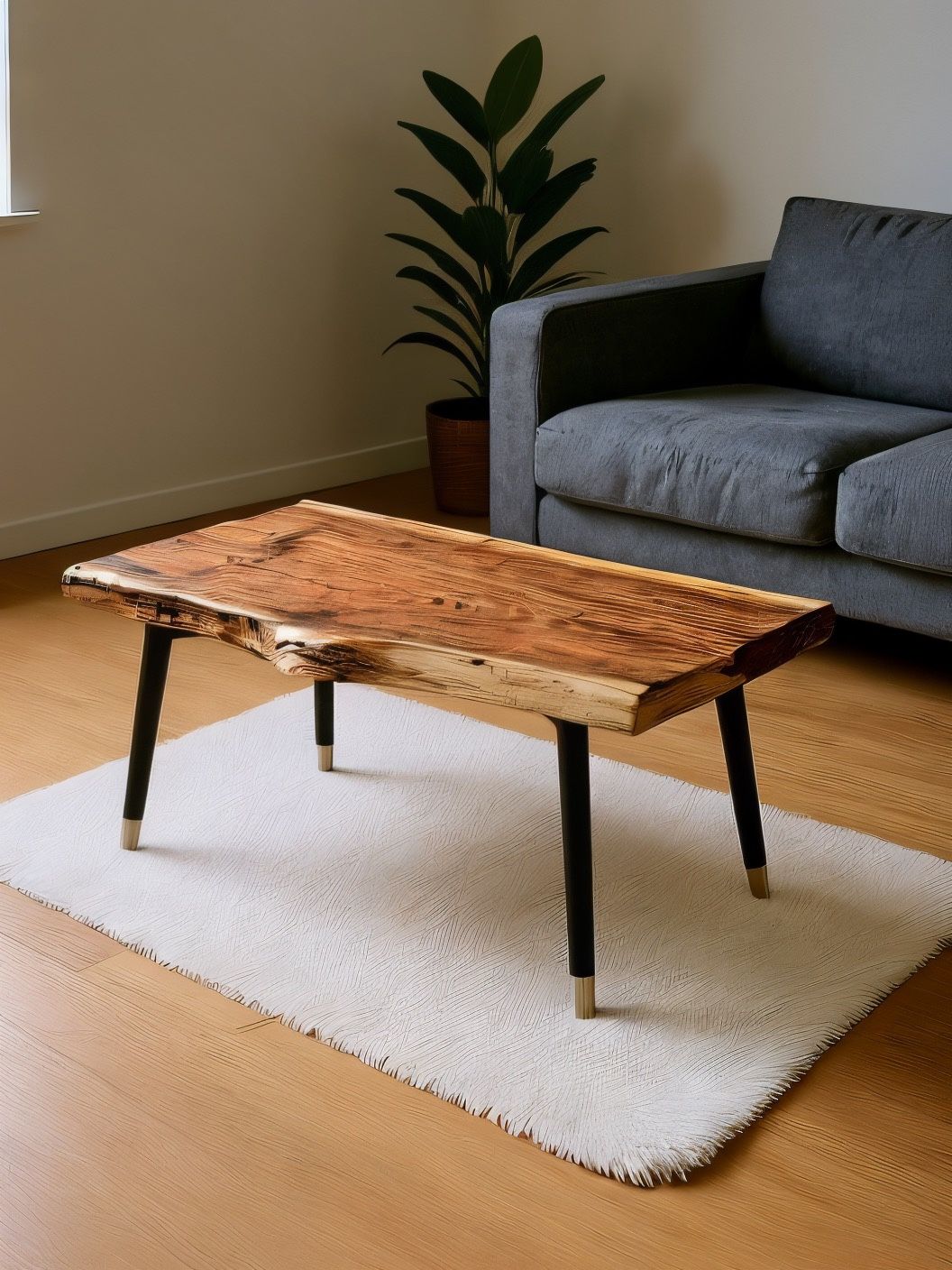 Handcrafted Live-Edge Black Walnut Bench / Coffee Table
