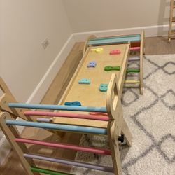 BlueWood Pikler Triangle Set 7in1 Foldable Baby Climbing Toys - Rainbow