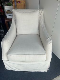 White swivel rocking chair