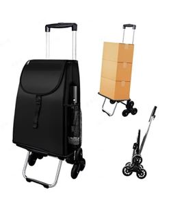 Shopping Cart with 6 Rubber Wheels, Stair Climbing