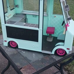 Our Generation Ice Cream Truck. Fits 18 Inch Doll. Some Flaws Crack On Top. Sings Ice Cream Song