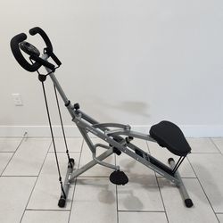 Squat machine and rowing machine for glutes, core, legs, and cardio exercise