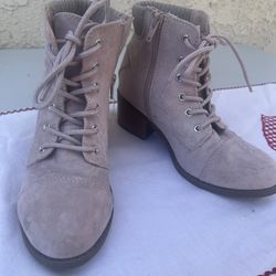 Pink Suede Kids Boots, Size 4