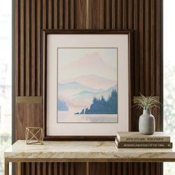 Set of 3 Vintage 1980s Postmodern Southwestern Art Prints - Framed