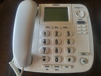 (2) Uniden CEZ260W Big Button Desktop Corded Phones With Amplified Audio White