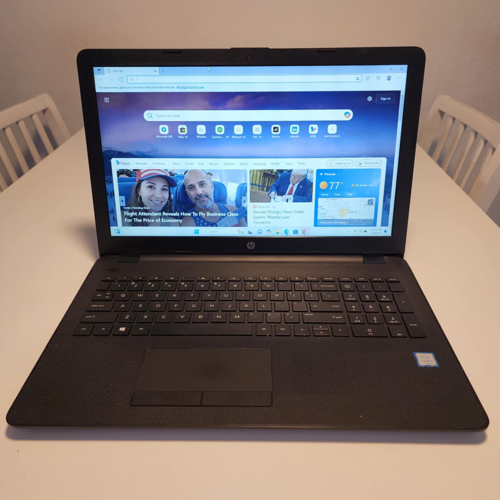 HP 15-BS1XX 15.6" Laptop touchscreen computer Intel CORE 8GB RAM 240GB SDD WINDOWS 11 pro. Microsoft office installed. Nothing
