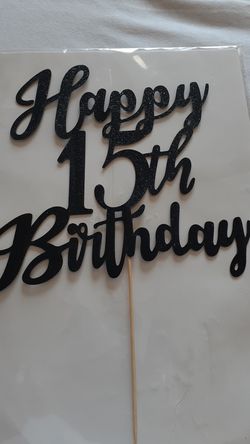 Cake topper "Happy 15 Birthday"