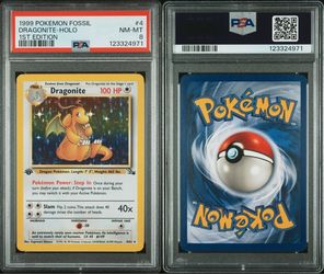 1999 POKEMON FOSSIL #4 DRAGONITE-HOLO 1ST EDITION