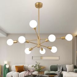 🚨 MUST GO TODAY! Gold Sputnik Chandelier 8-Light Modern Ceiling Light – $59.99 🚨