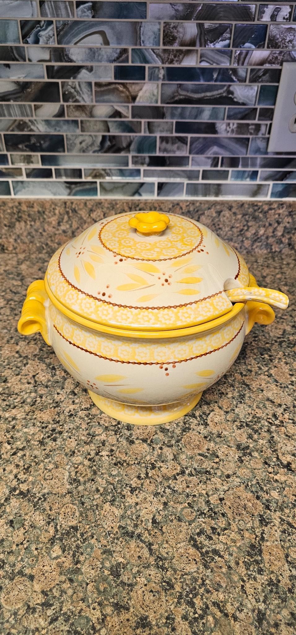 Temptations Old World Yellow Soup Tureen Set