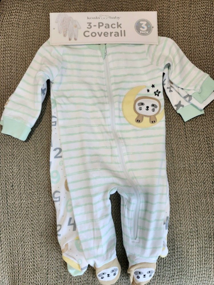 New Koala Baby 3-Pack Coverall (Sz 6 Months) -$19 EA
