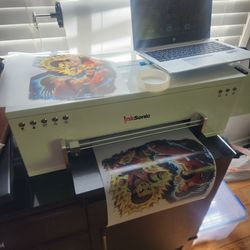 Ink sonic dtf printer  15x15 heat press and laptop