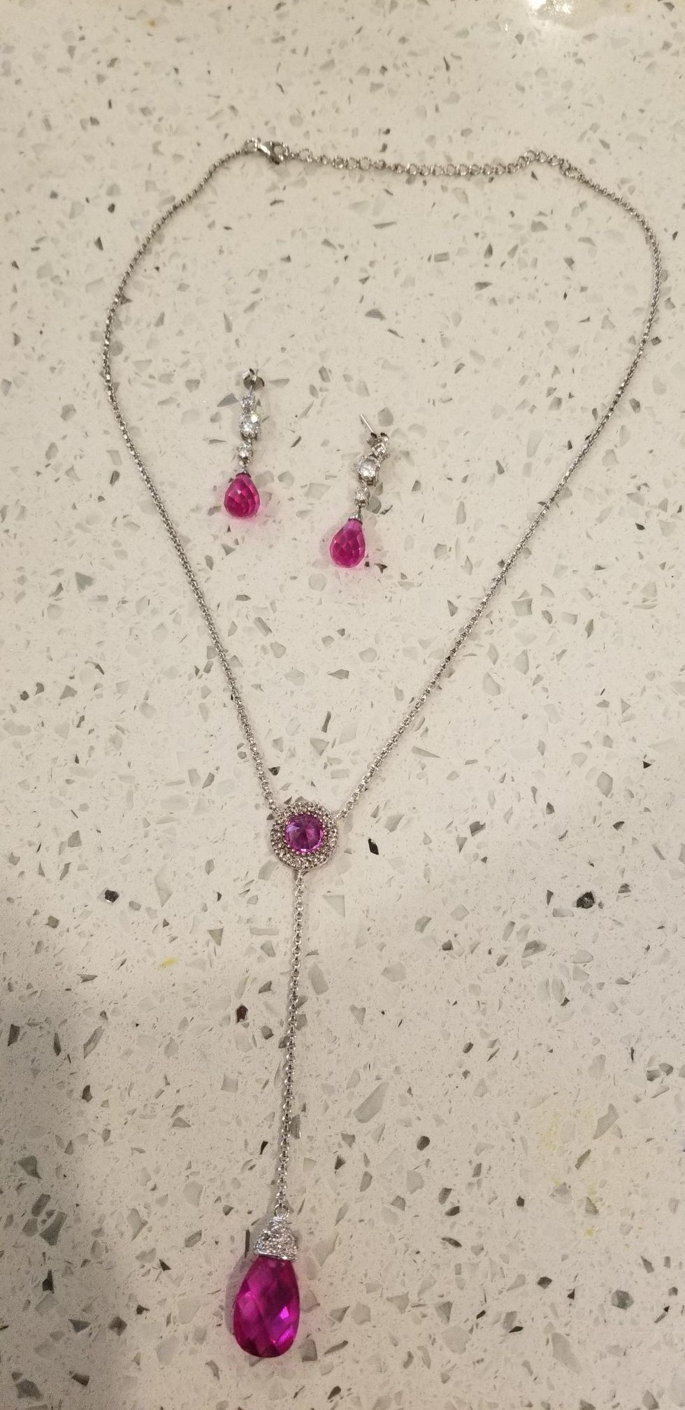Sterling silver set with Pink Stones 10.7dwts