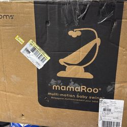 4moms MamaRoo Multi-Motion Baby Swing, Bluetooth Enabled with 5 Unique Motions, Black Open Box QL