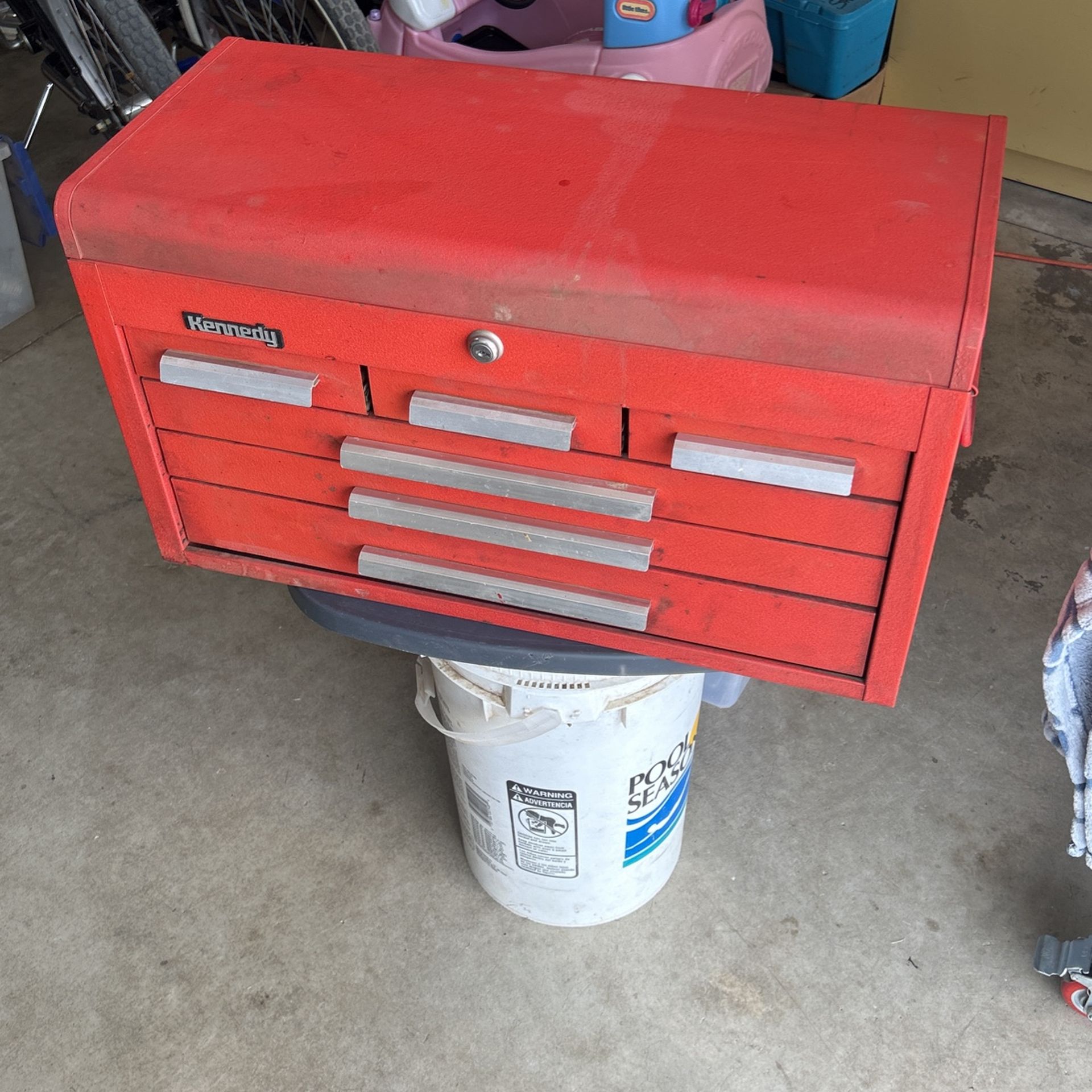 Kennedy Red Top Tool Box With Tools