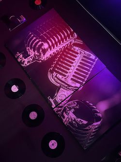 3-Piece Vintage Microphone Wall Art Set – Music Studio Decor 🎤