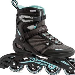 Rollerblade Zetrablade Women's Adult Fitness Inline Skate, Black and Light Blue, Performance Inline Skates   Brand new in box size 9- women   Retail f