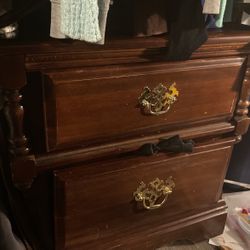Wooden 2 Drawer  End Table 