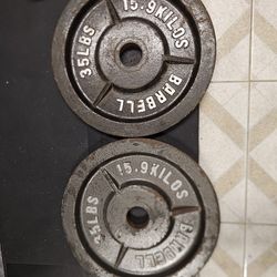 Used 35lb Olympic Weight Plates --