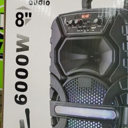 New 8" Bluetooth Speaker Rechargeable 