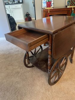 Antique 1800s Tea Cart, Everything And Working Condition Can Be Wheeled Around Effortlessly. East Haven.