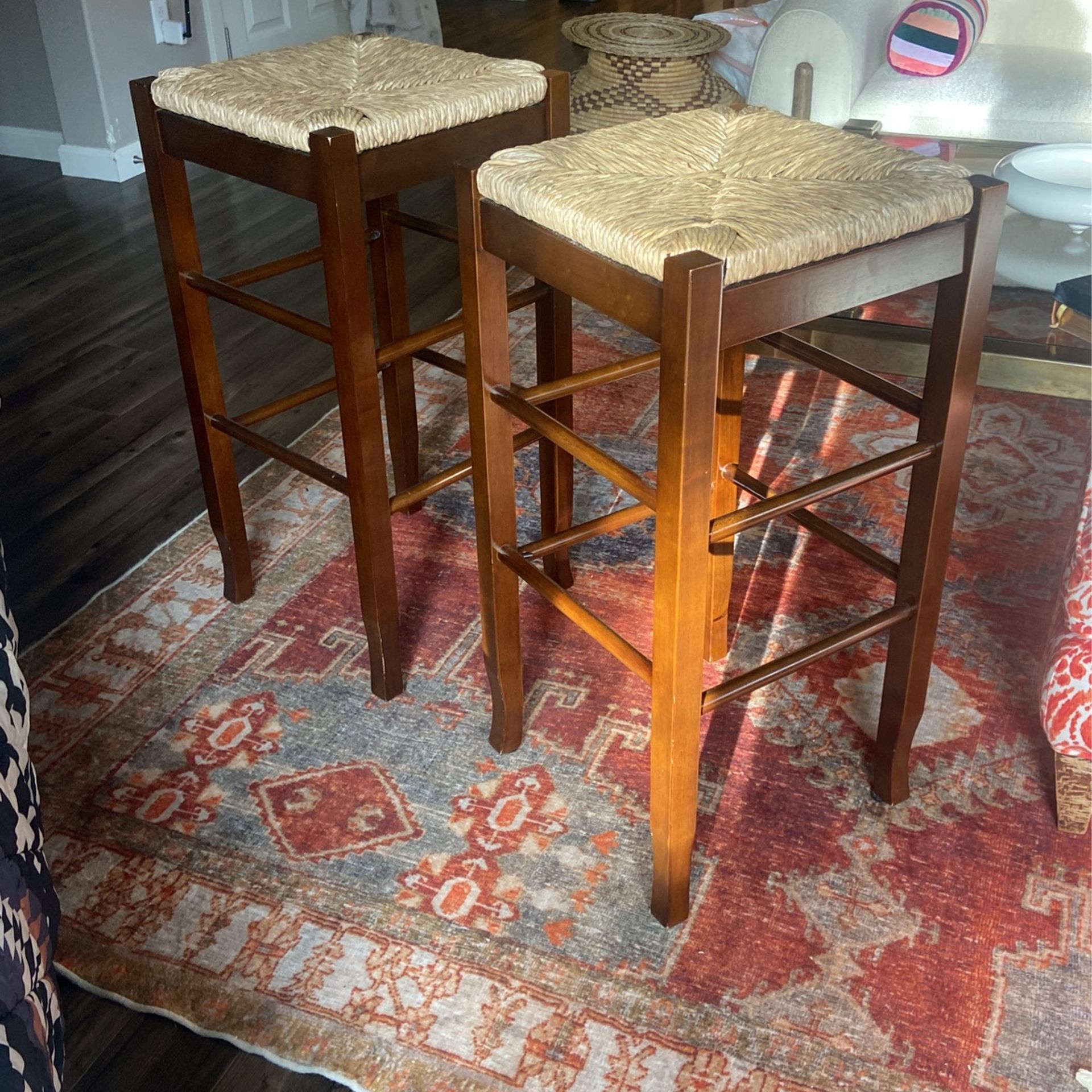 Rattan Counter Stools (2)