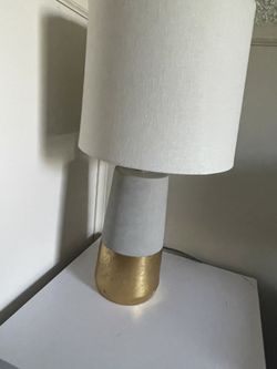 Classy Modern Lamp - Gold, White & Silver