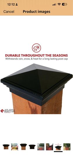 4x4 Post Cap Black (12pack) (fits 3.5"x3.5" up to 3.75"x3.75") Wood Island Newel 4x4 Flat Top Post Cap for Fences, Decks, Mailboxes & Pool Railings by