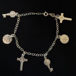 925 Silver Cross / pendant bracelet
