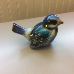 Vintage  Goebel  Bird  Porcelain   Figurine (Sparrow)  West Germany CV73 Rare  Glossy Blue Color. Mint 1970’s